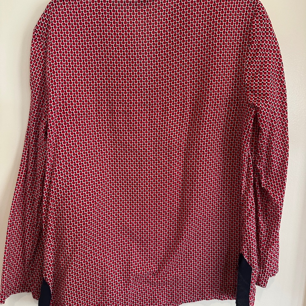 Talbots Red and Navy Geometric Patterned Tunic Top - Size XS - Picture 5 of 9